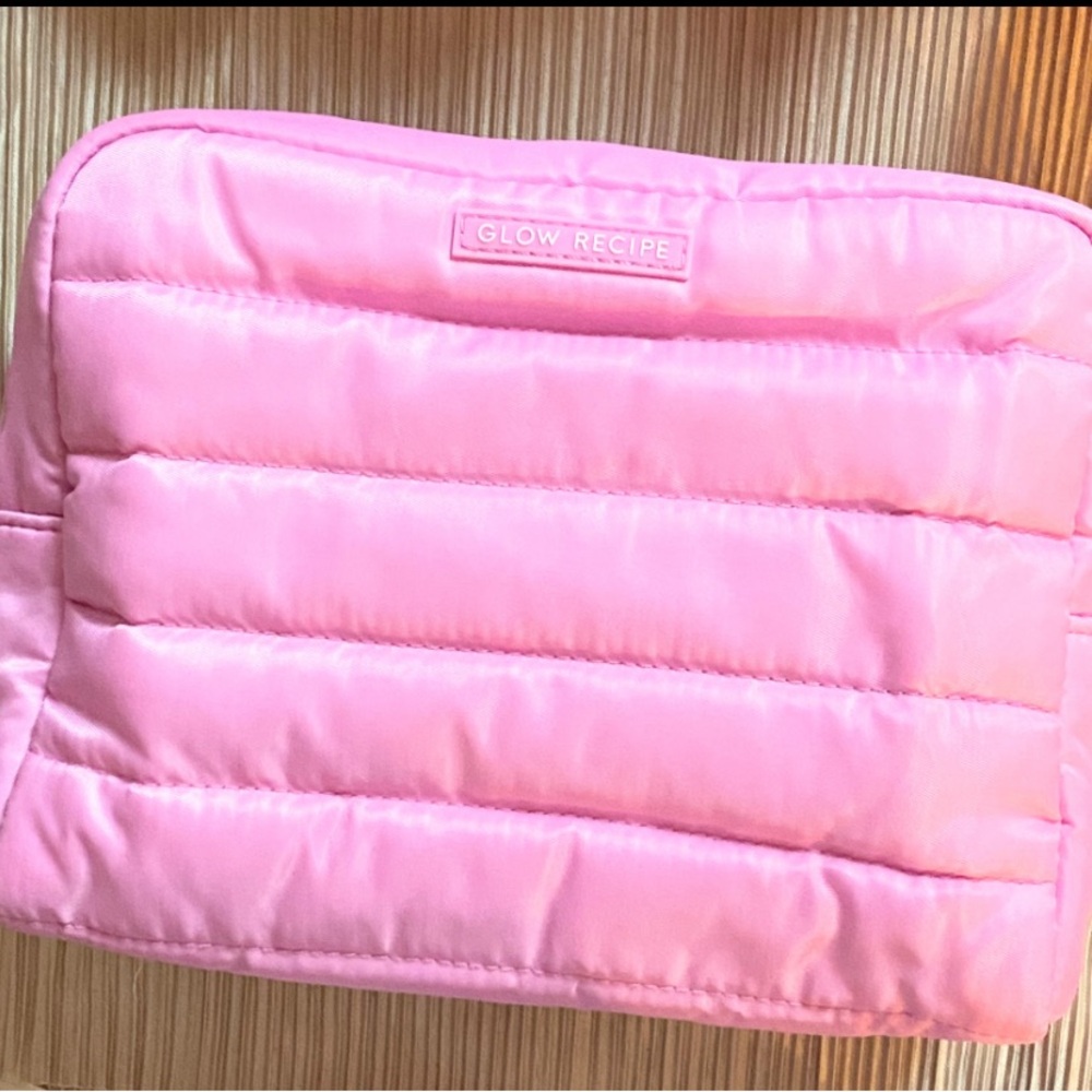Glow Recipe Pink Quilted Cosmetic Pouch